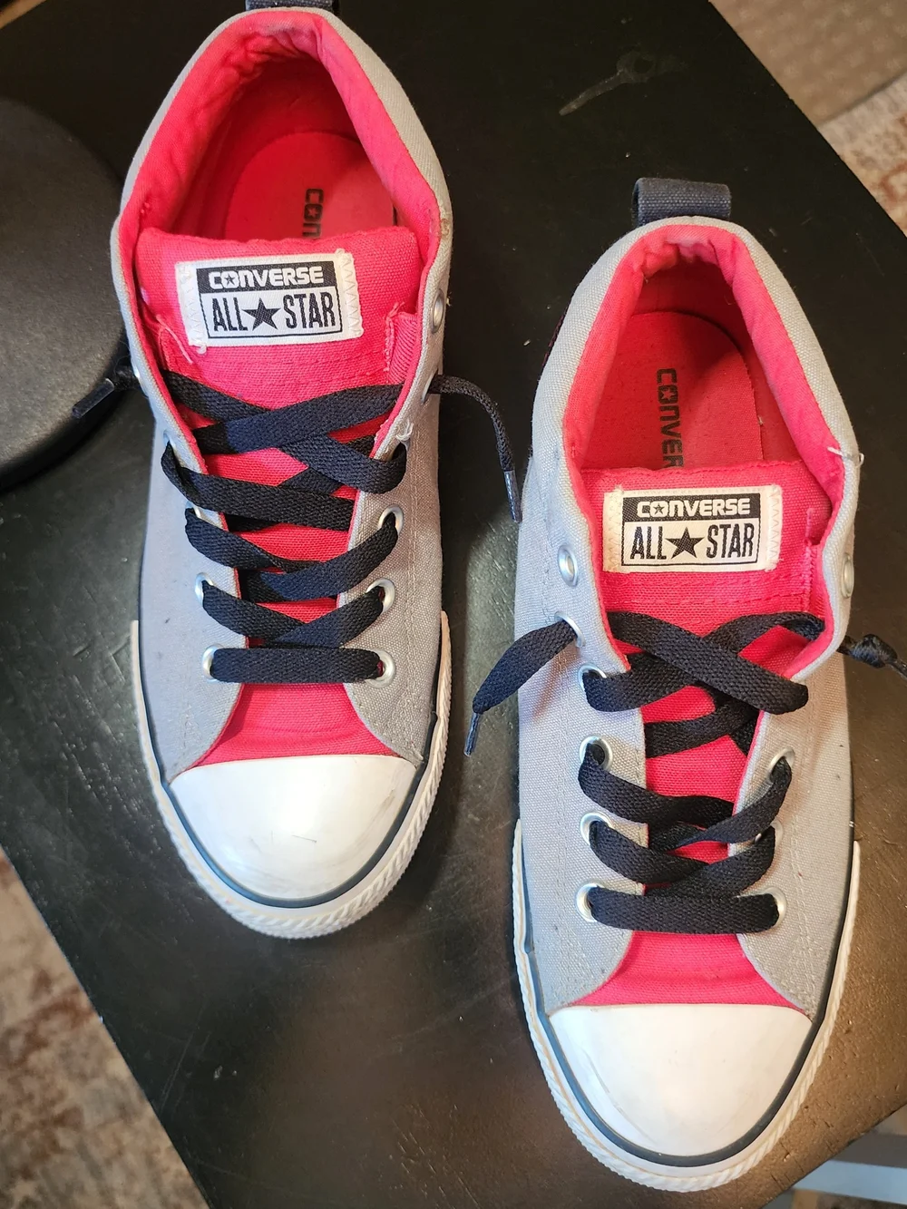 Converse Kids Low Top Sneakers - Gray & Pink